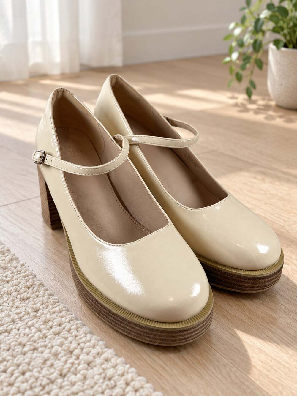 Oasis Society Jennifer Beige Platform Mary Jane Block Heels Women’s 8.5
